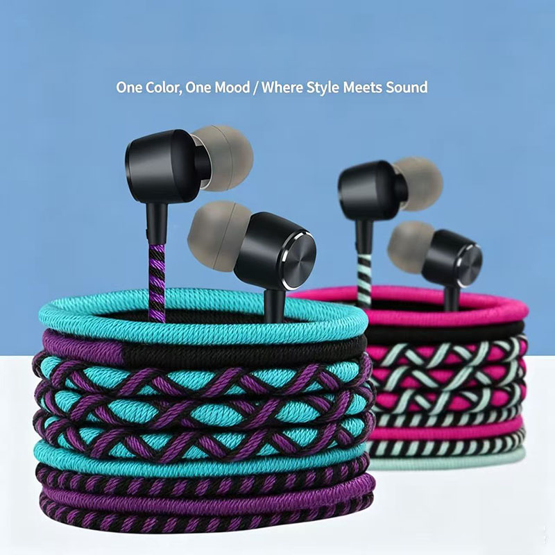 Wired Earphone Mic - Örgülü Kablolu Kulaklık 3.5mm Kulak İçi