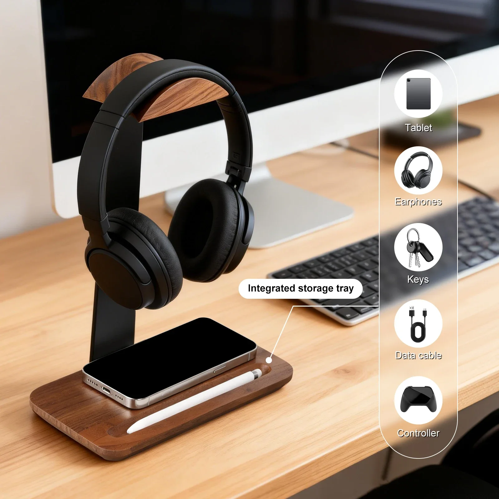 Evrensel Ahşap Kulaklık Standı - Headphone Stand Desk incelemesi ve fiyatı